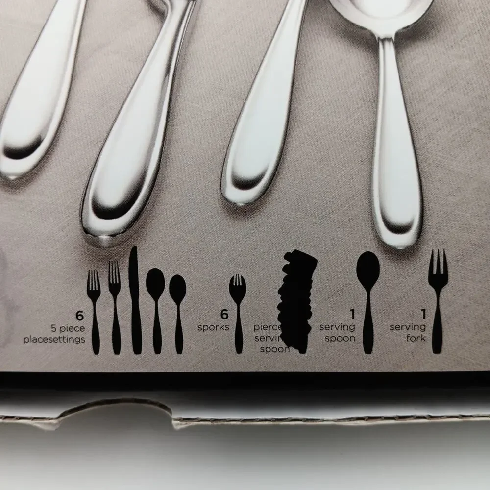 Lenox Barnaby-Cantera 38 Piece Set 18/10 Stainless Serves 6 Flatware NIB Vietnam